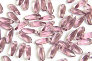 Transparent Amethyst Czech Glass Daggers