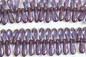 Golden Amethyst Czech Glass Daggers