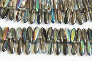 Transparent Smokey AB Czech Glass Daggers