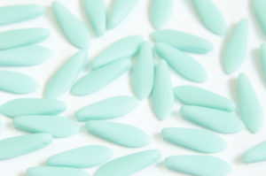 Opaque Peppermint Czech Glass Daggers