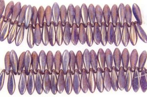 Picaso Bronzed Purple Czech Glass Daggers
