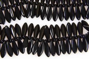 Jet Opaque Czech Glass Daggers