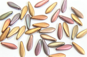 Satin Copper Mix Czech Glass Daggers