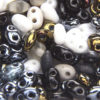 Monochrome Gold Mix Preciosa Twin Beads