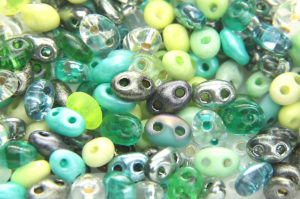 Spring Green Mix Preciosa Twin Beads