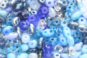 Ocean Blue Mix Preciosa Twin Beads