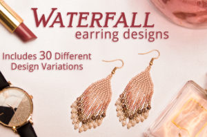 Waterfall Brick Stitch Beaded Fringe Earrings Booklet Pattern Download