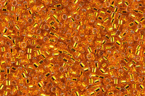 Silver Lined Orange Delica Beads
