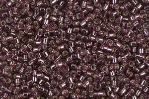 Silver Lined Mauve Delica Beads