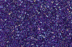 Fuchsia Lined Aqua AB Delica Beads