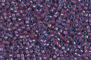 Hot Pink Lined Aqua AB Delica Beads