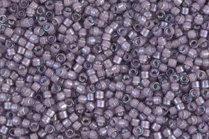 White Lined Amethyst AB Delica Beads
