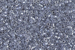 Lined Crystal Grey Delica Beads