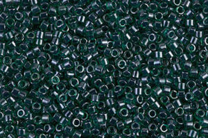 Lined Green Teal Luster Delica Beads