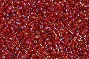 Ruby Red Lined AB Delica Beads