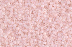Matted Transparent Pink Mist AB Delica Beads