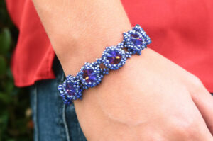 Blue Star Starburst Rivoli Bracelet and Earring Kit