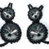 Black Magic Crystal Kitty Cat Brooch Kit - Makes 2