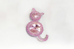 Cerise Siamese Crystal Kitty Cat Brooch Kit - Makes 2