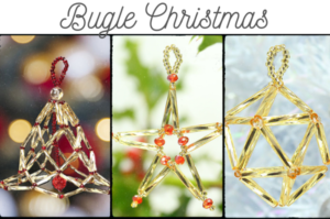 Glistening Gold Christmas Bugle Decoration Bundle