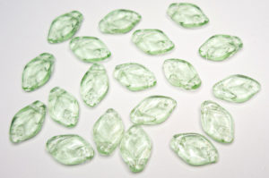 Transparent Fern Luster Top Drilled Leaf