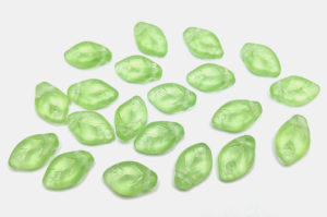 Frosted Transparent Fern Top Drilled Leaf