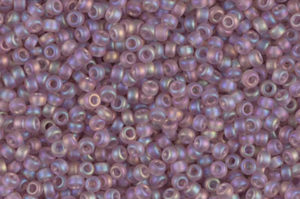 Matted Transparent Smoky Amethyst AB Miyuki 11/0 Seed Beads