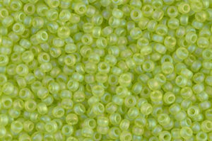 Matted Transparent Chartreuse AB Miyuki 11/0 Seed Beads