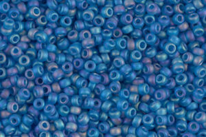 Matted Transparent Capri Blue AB Miyuki 11/0 Seed Beads