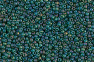 Matted Transparent Dark Emerald AB Miyuki 11/0 Seed Beads