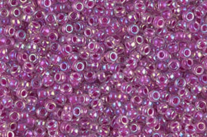 Raspberry Lined Crystal AB Miyuki 11/0 Seed Beads