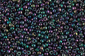 Metallic Dark Variegated Iris Miyuki 11/0 Seed Beads