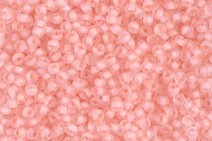 Semi Frosted Baby Pink Lined Crystal Miyuki 11/0 Seed Beads
