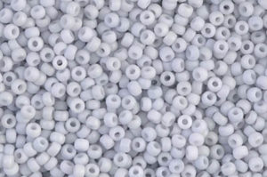 Matted Opaque Pale Blue Grey Miyuki 11/0 Seed Beads