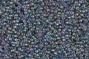 Transparent Blue Grey Rainbow Gold Luster Miyuki 11/0 Seed Beads