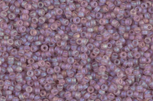 Matted Transparent Smoky Amethyst AB Miyuki 15/0 Seed Beads