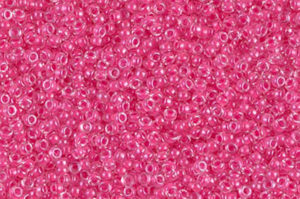 Carnation Pink Lined Crystal Miyuki 15/0 Seed Beads