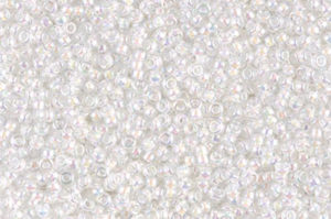 White Lined Crystal AB Miyuki 15/0 Seed Beads
