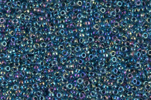Blue Lined Aqua AB Miyuki 15/0 Seed Beads