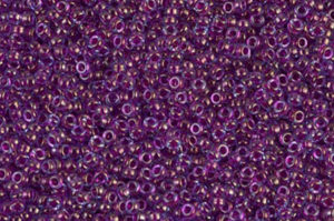 Fuchsia Lined Aqua Luster Miyuki 15/0 Seed Beads
