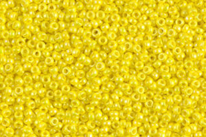 Opaque Yellow AB Miyuki 15/0 Seed Beads
