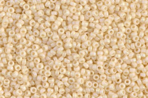 Matted Opaque Dark Cream AB Miyuki 15/0 Seed Beads