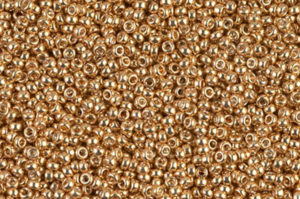 Galvanised Yellow Gold Miyuki 15/0 Seed Beads