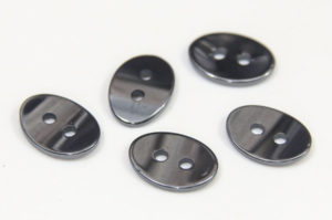 Natural Hematite Two Hole Oval Button