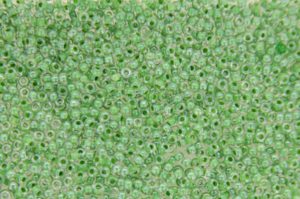 Colour Lined Sage Preciosa Seed Beads