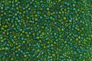 Rainbow Holly Green Preciosa Seed Beads