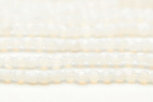 3mm White Opalite Firepolished Czech Glass