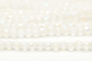 3mm Frosted Crystal Clear AB Firepolished Czech Glass