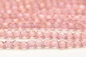 3mm Transparent Light Amethyst Lustre Firepolished Czech Glass