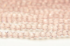 3mm Transparent Amethyst Lace Firepolished Czech Glass